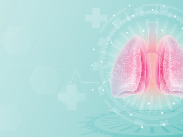 immagine di polmoni rosa su sfondo verde chiaro