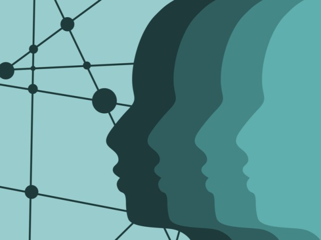 disegni di visi affiancati orizzontalmente