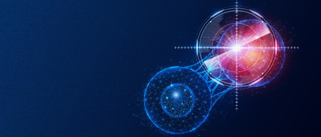 Immagine astratta con rosso su una cellula