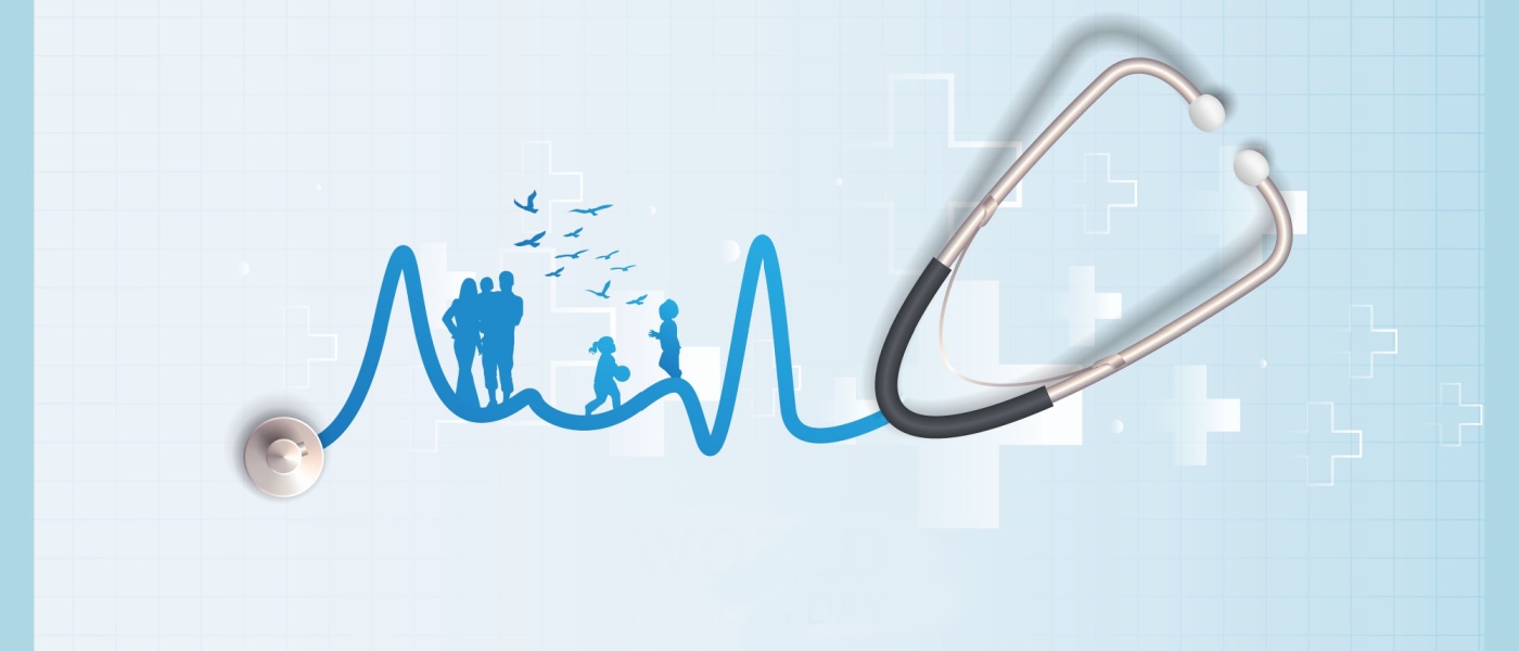 stetoscopio su sfondo azzurro