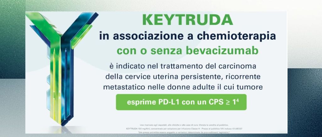 logo di keytruda con a fianco la scritta "keytruda in associazione a chemioterapia"
