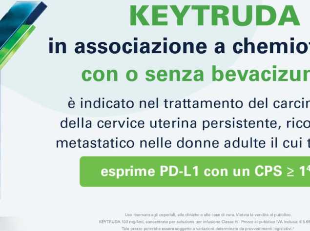 logo di keytruda con a fianco la scritta "keytruda in associazione a chemioterapia"