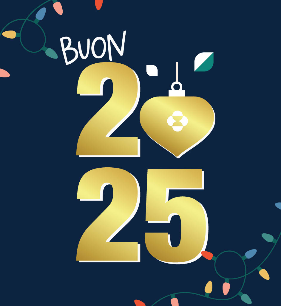 Card con scritto "Buon 2025"