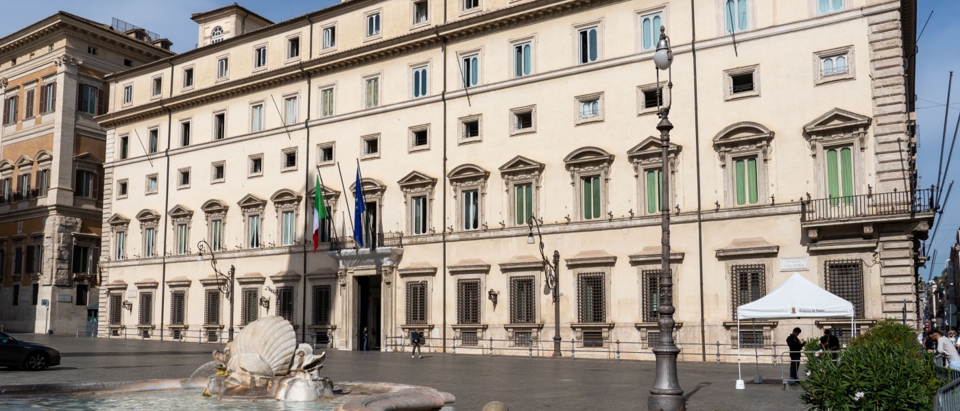 Veduta della facciata di Palazzo Chigi