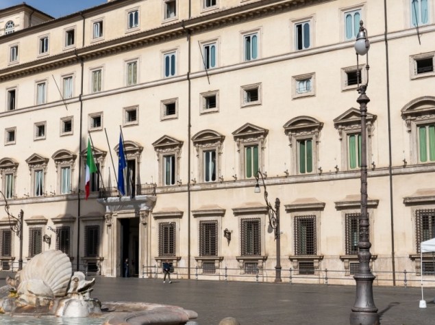 Veduta della facciata di Palazzo Chigi