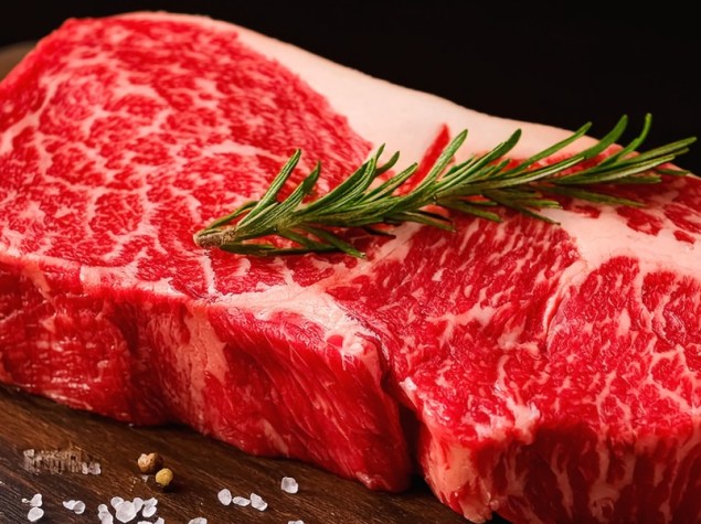 Primo piano su un pezzo di carne