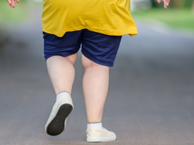 Ragazzo obeso di spalle