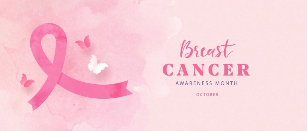 Banner dedicato al mese di sensibilizzazione sul cancro al seno in ottobre