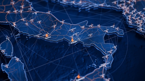 Medico che tocca con il dito icona luminosa 