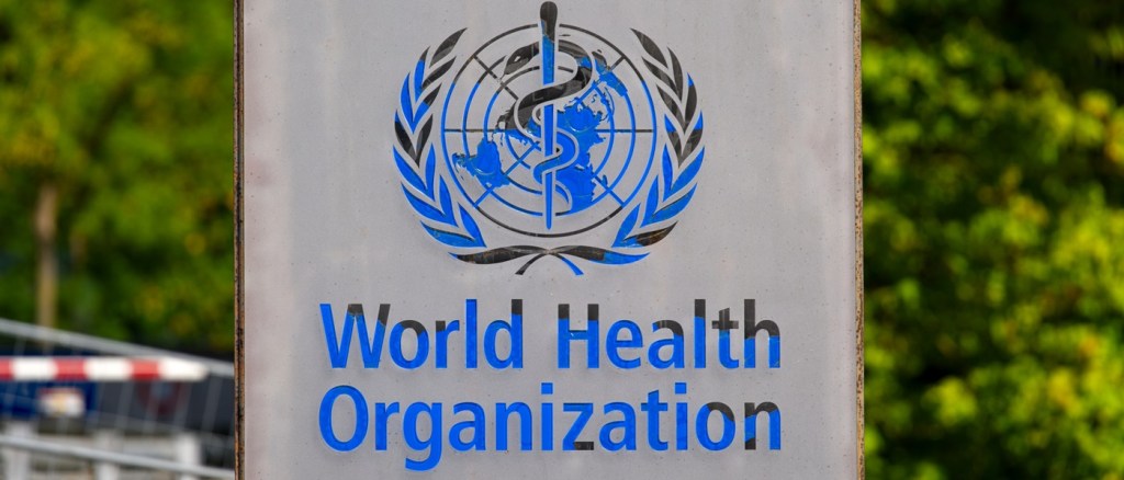 stemma dell'organizzazione mondiale della sanità in inglese, con la scritta "world health organization"