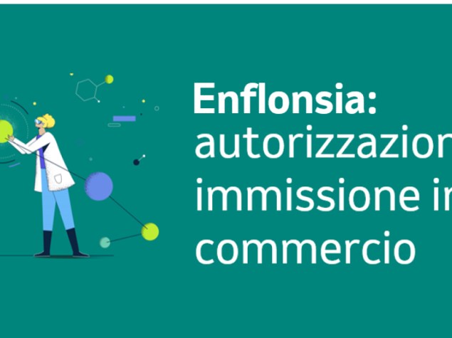 Grafica con scritto Enflonsia: autorizzazione immissione in commercio